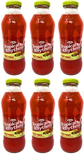 Grace Tropical Rhythms Fruit Punch Jamaican Fruit Juice 16oz, 6 Pack